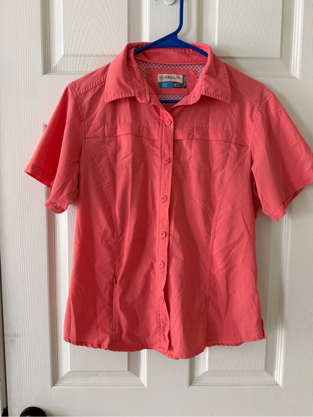 Magellan Outdoors Women's Coral Short-Sleeve Button-Front Shirt